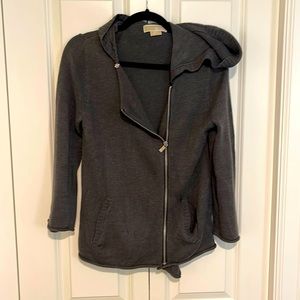 Dark grey SM Michael Kors zip up hooded sweater